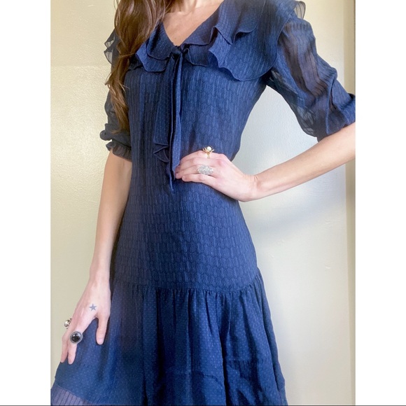 Vintage Dresses & Skirts - Vintage 1970's Liliane Burty Silk Dress. 100% si